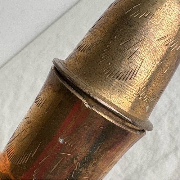 Vintage Solid Brass Teapot Genie Lamp Pitcher Made in India Ornate Etched Floral - Picture 14 of 17